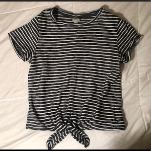 Striped Knit Tie Shirt